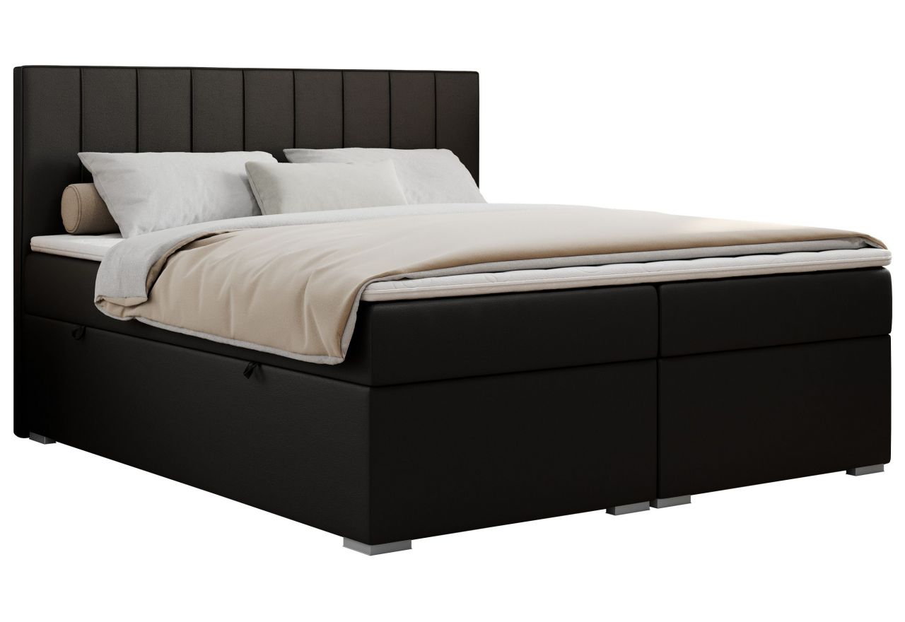 Łóżko kontynentalne ALLY 180x200 - H3 - czarny, ekoskóra