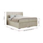 Łóżko kontynentalne ALLY 120x200 - H3 - beżowy, welwet