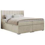 Łóżko kontynentalne ALLY 180x200 - H3 - beżowy, welwet