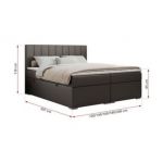 Łóżko kontynentalne ALLY 120x200 - H3 - ciemnoszary, ekoskóra