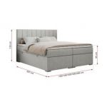 Łóżko kontynentalne ALLY 120x200 - H3 - jasnoszary, struktura