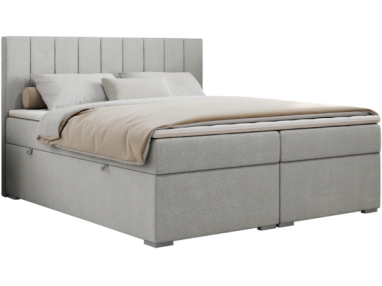 Łóżko kontynentalne ALLY 200x200 - H3 - jasnoszary, struktura