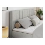 Łóżko kontynentalne ALLY 200x200 - H4 - jasnoszary, struktura