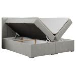 Łóżko kontynentalne ALLY 200x200 - H4 - jasnoszary, struktura