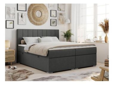Łóżko kontynentalne ALLY 200x200 - H3 - ciemnoszary, struktura