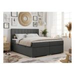 Łóżko kontynentalne ALLY 200x200 - H3 - ciemnoszary, struktura