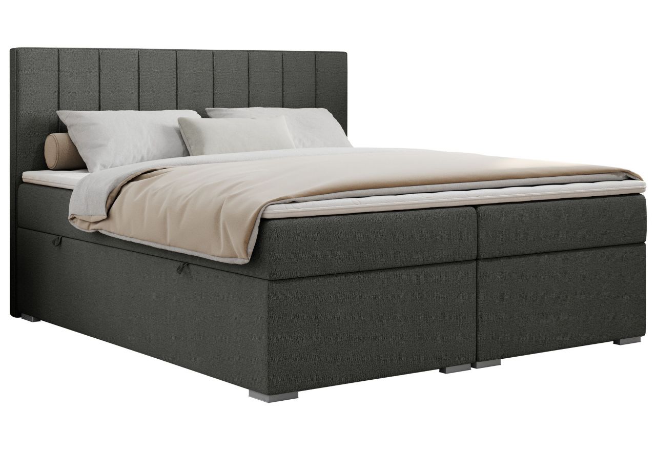 Łóżko kontynentalne ALLY 200x200 - H3 - ciemnoszary, struktura