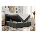 Łóżko kontynentalne ALLY 140x200 - H4 - ciemnoszary, struktura