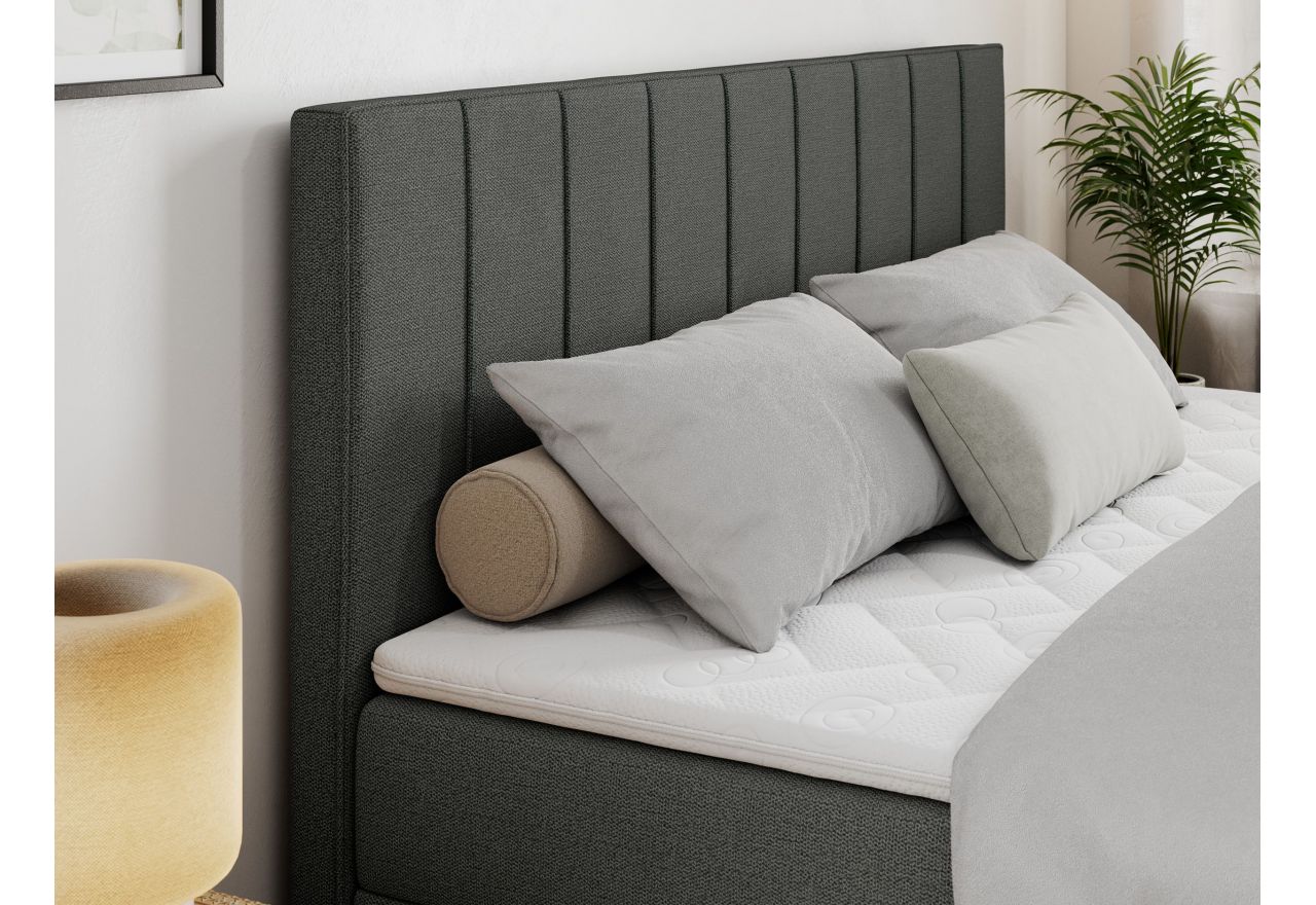 Łóżko kontynentalne ALLY 200x200 - H4 - ciemnoszary, struktura