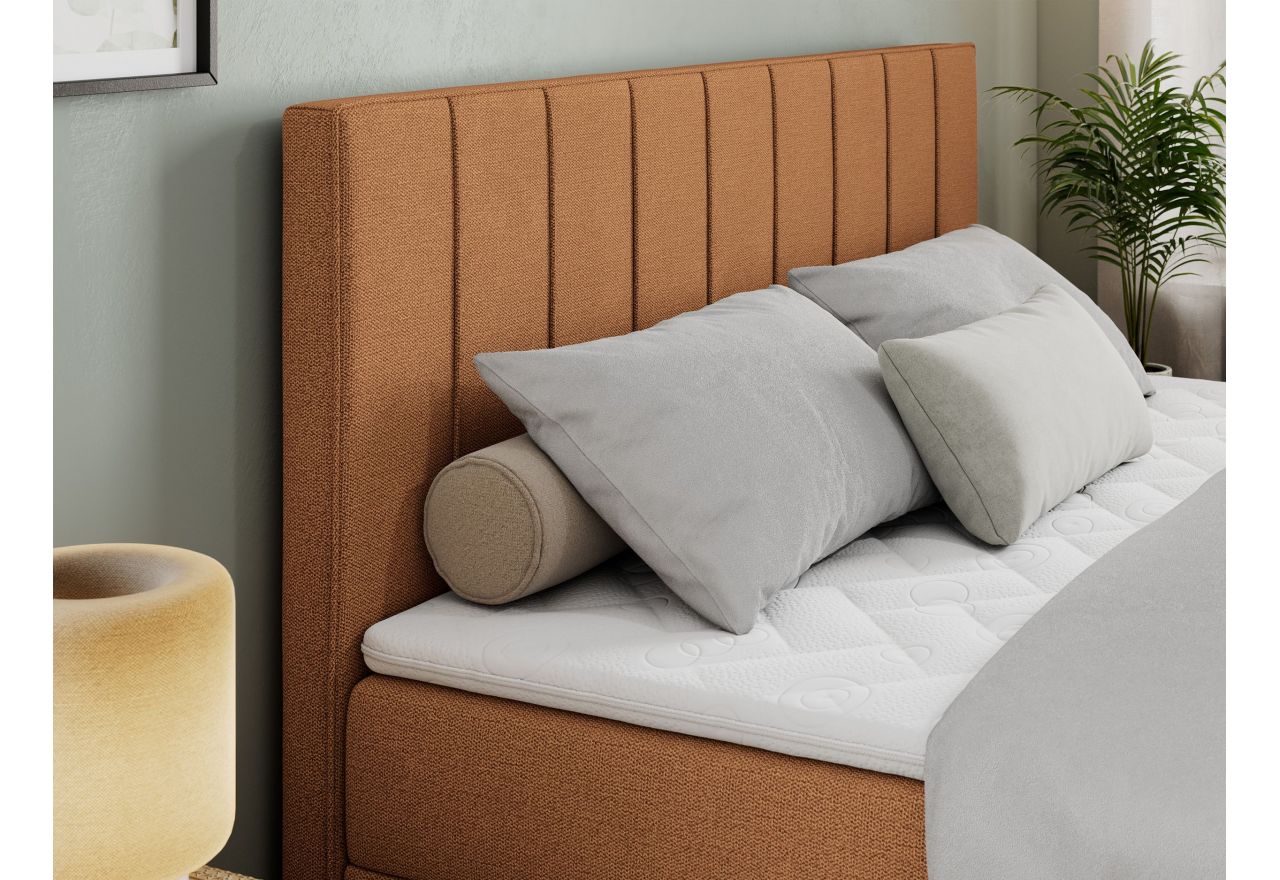 Łóżko kontynentalne ALLY 200x200 - H3 - pomarańczowy, struktura