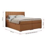 Łóżko kontynentalne ALLY 120x200 - H4 - pomarańczowy, struktura