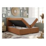 Łóżko kontynentalne ALLY 160x200 - H4 - pomarańczowy, struktura