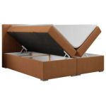 Łóżko kontynentalne ALLY 160x200 - H4 - pomarańczowy, struktura