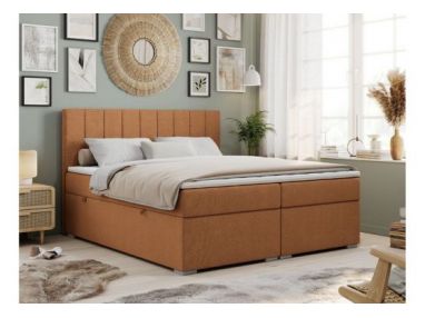 Łóżko kontynentalne ALLY 180x200 - H4 - pomarańczowy, struktura