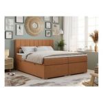 Łóżko kontynentalne ALLY 200x200 - H4 - pomarańczowy, struktura