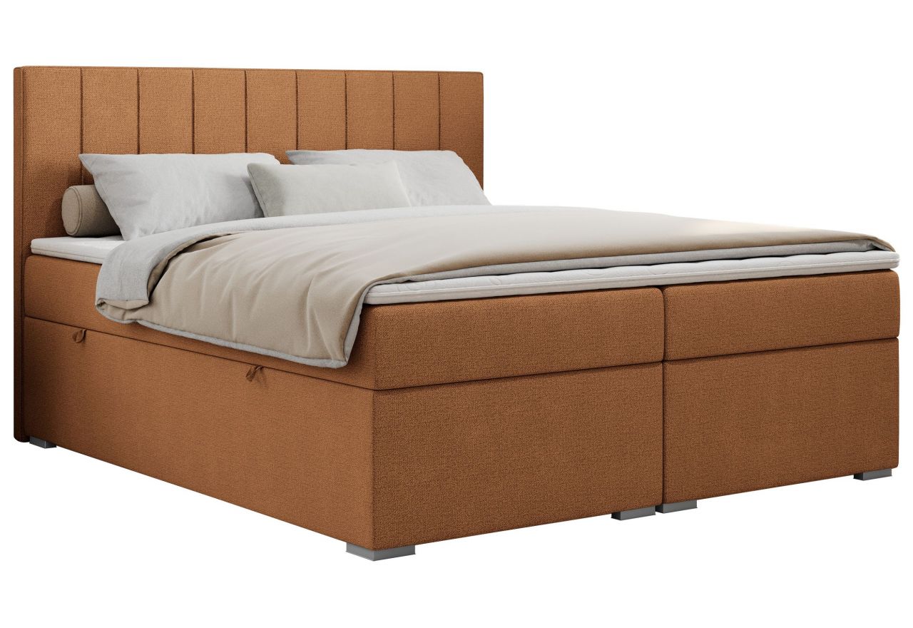 Łóżko kontynentalne ALLY 200x200 - H4 - pomarańczowy, struktura