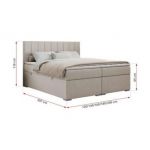 Łóżko kontynentalne ALLY 120x200 - H3 - beżowy, struktura