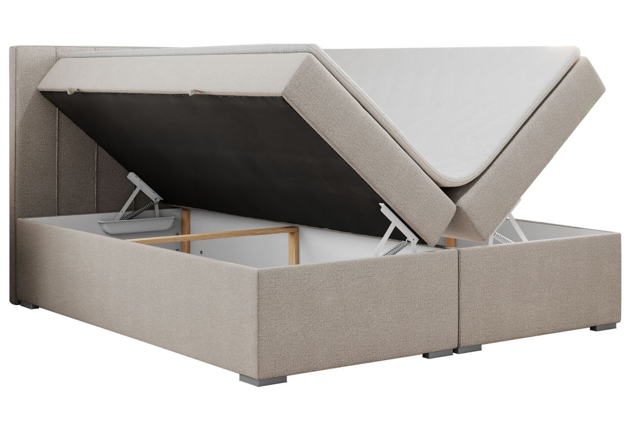 Łóżko kontynentalne ALLY 120x200 - H3 - beżowy, struktura