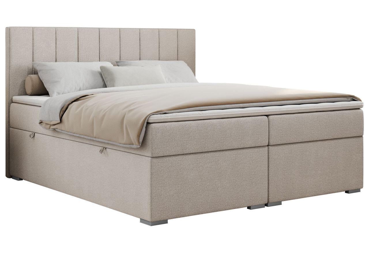 Łóżko kontynentalne ALLY 160x200 - H3 - beżowy, struktura