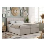 Łóżko kontynentalne ALLY 200x200 - H3 - beżowy, struktura