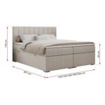 Łóżko kontynentalne ALLY 120x200 - H4 - beżowy, struktura