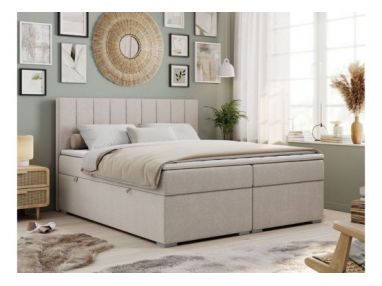 Łóżko kontynentalne ALLY 160x200 - H4 - beżowy, struktura