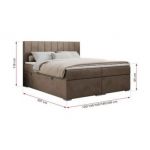 Łóżko kontynentalne ALLY 120x200 - H3 - brązowy, welwet