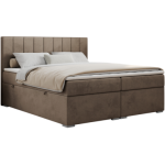 Łóżko kontynentalne ALLY 160x200 - H4 - brązowy, welwet