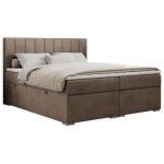 Łóżko kontynentalne ALLY 200x200 - H4 - brązowy, welwet