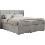 Łóżko kontynentalne ALLY 120x200 - H4 - jasnoszary, welwet