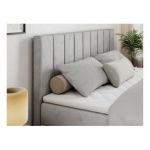 Łóżko kontynentalne ALLY 160x200 - H4 - jasnoszary, welwet