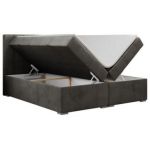 Łóżko kontynentalne ALLY 180x200 - H3 - ciemnoszary, welwet