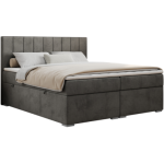 Łóżko kontynentalne ALLY 200x200 - H3 - ciemnoszary, welwet