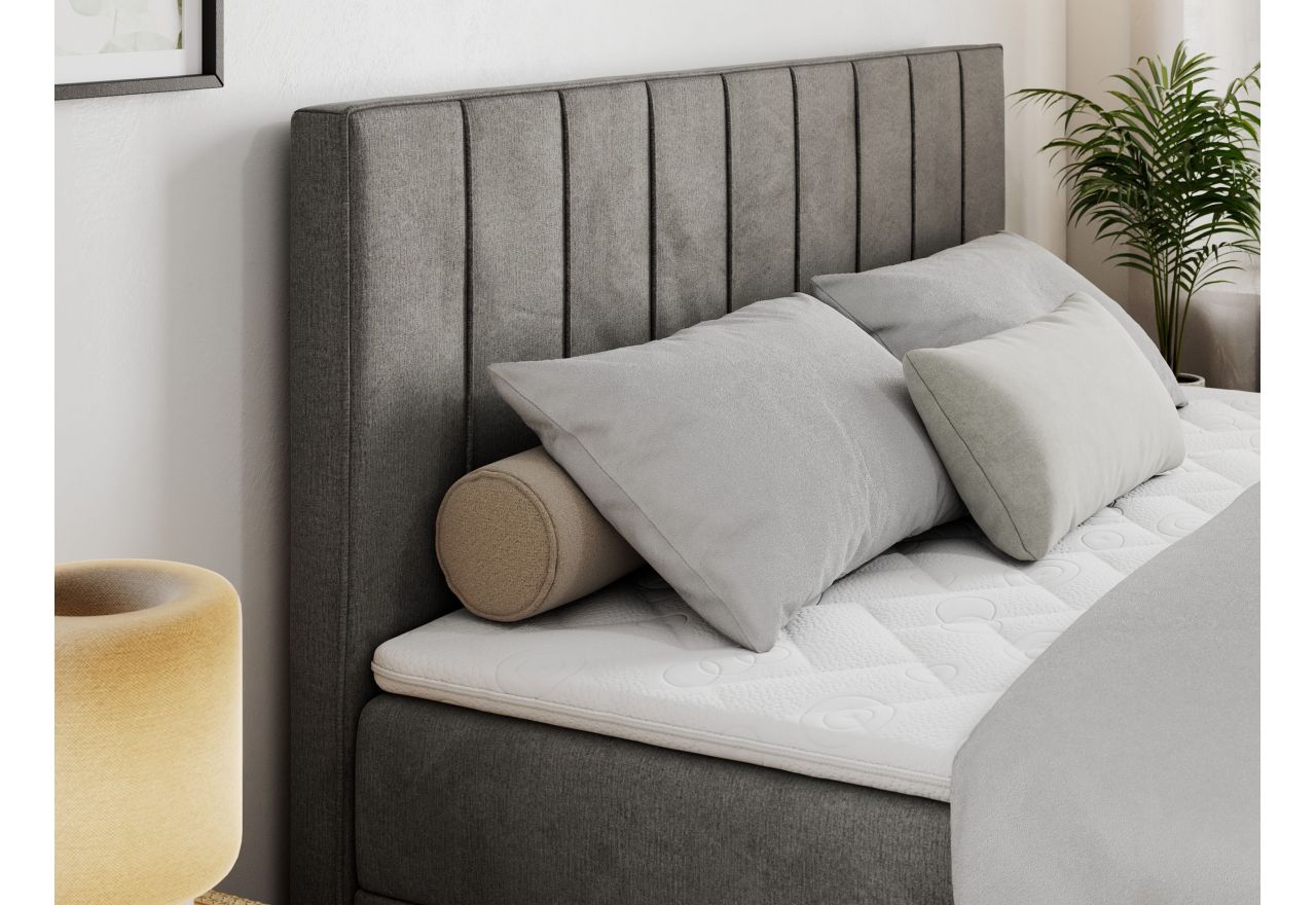 Łóżko kontynentalne ALLY 120x200 - H4 - ciemnoszary, welwet