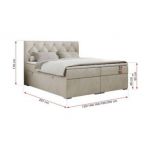 Łóżko kontynentalne ALDA 120x200 - H3 - beżowy, welwet