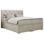 Łóżko kontynentalne ALDA 120x200 - H4 - beżowy, welwet