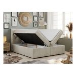 Łóżko kontynentalne ALDA 140x200 - H4 - beżowy, welwet