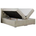 Łóżko kontynentalne ALDA 140x200 - H4 - beżowy, welwet