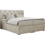 Łóżko kontynentalne ALDA 200x200 - H4 - beżowy, welwet