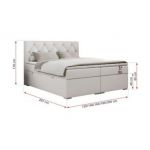 Łóżko kontynentalne ALDA 120x200 - H3 - biały, ekoskóra