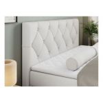 Łóżko kontynentalne ALDA 180x200 - H3 - biały, ekoskóra