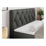 Łóżko kontynentalne ALDA 140x200 - H3 - ciemnoszary, ekoskóra