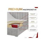 Łóżko kontynentalne ALDA 120x200 - H4 - ciemnoszary, ekoskóra