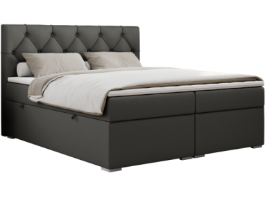 Łóżko kontynentalne ALDA 140x200 - H4 - ciemnoszary, ekoskóra