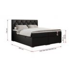 Łóżko kontynentalne ALDA 120x200 - H3 - czarny, ekoskóra