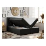 Łóżko kontynentalne ALDA 120x200 - H3 - czarny, ekoskóra