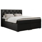 Łóżko kontynentalne ALDA 140x200 - H3 - czarny, ekoskóra