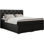 Łóżko kontynentalne ALDA 180x200 - H3 - czarny, ekoskóra