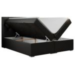 Łóżko kontynentalne ALDA 160x200 - H4 - czarny, ekoskóra