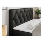 Łóżko kontynentalne ALDA 200x200 - H4 - czarny, ekoskóra